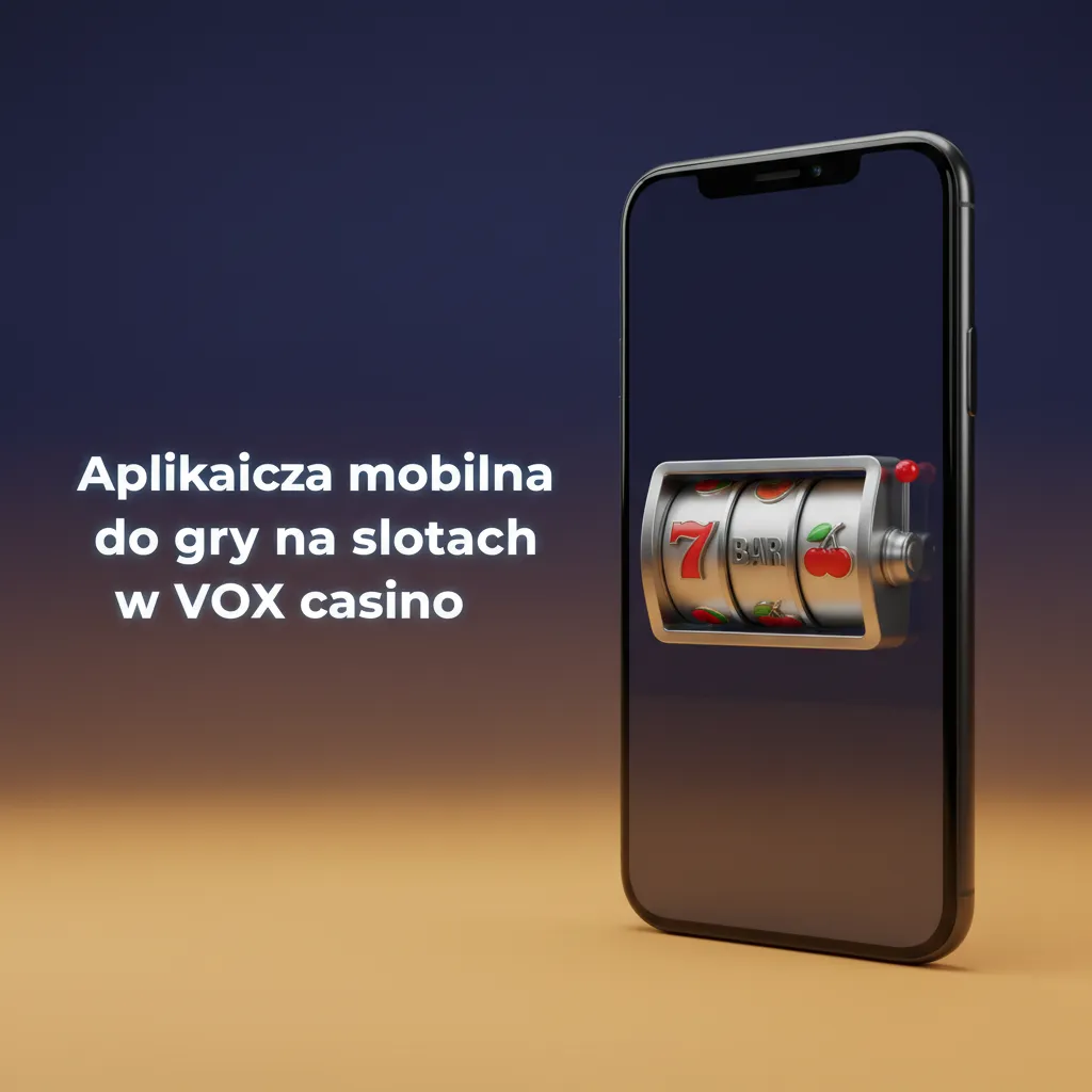 Telefon z aplikacją VOX Casino: lobby slotów, dolny pasek, wyszukiwarka, filtry, powiadomienia i szybkie płatności.