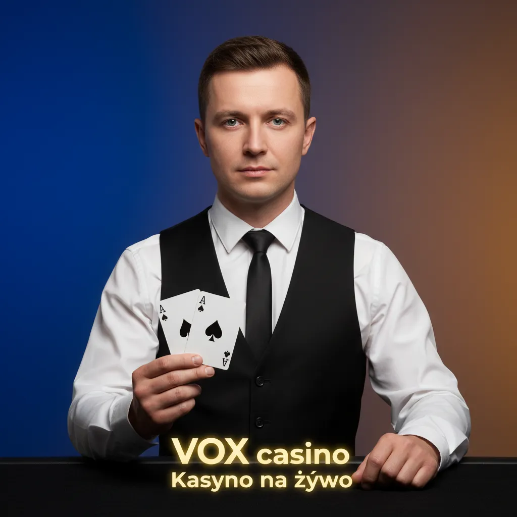 Sekcja kasyna na żywo VOX: stoły z krupierami, ruletka, blackjack, koła fortuny, transmisje HD i czat.